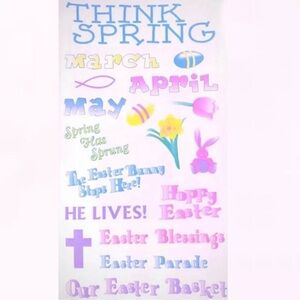 💞 New Colorful Think Spring & Easter Scrapbook Arts & Craft Sticker Sheet